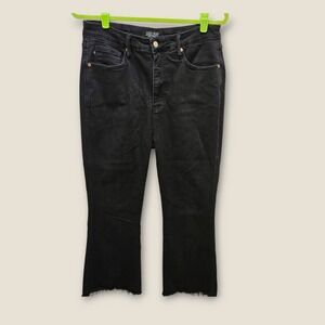 Judy‎ Blue Los Angeles Black Flare Jeans Womens Size 15/32 Frayed Hem Denim